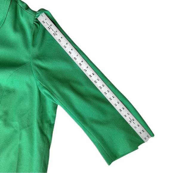 DIALOGUE Textured Green Jacket sz 3X Lined 3/4 Sleeve Pockets Relaxed Spring - Picture 6 of 9